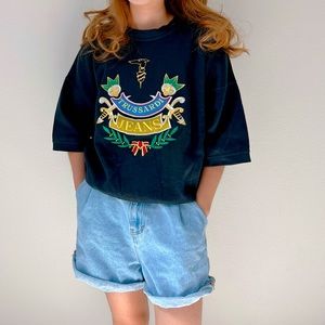 90s vintage Trussardi Jeans Oversized Top Size 42 (Italy)